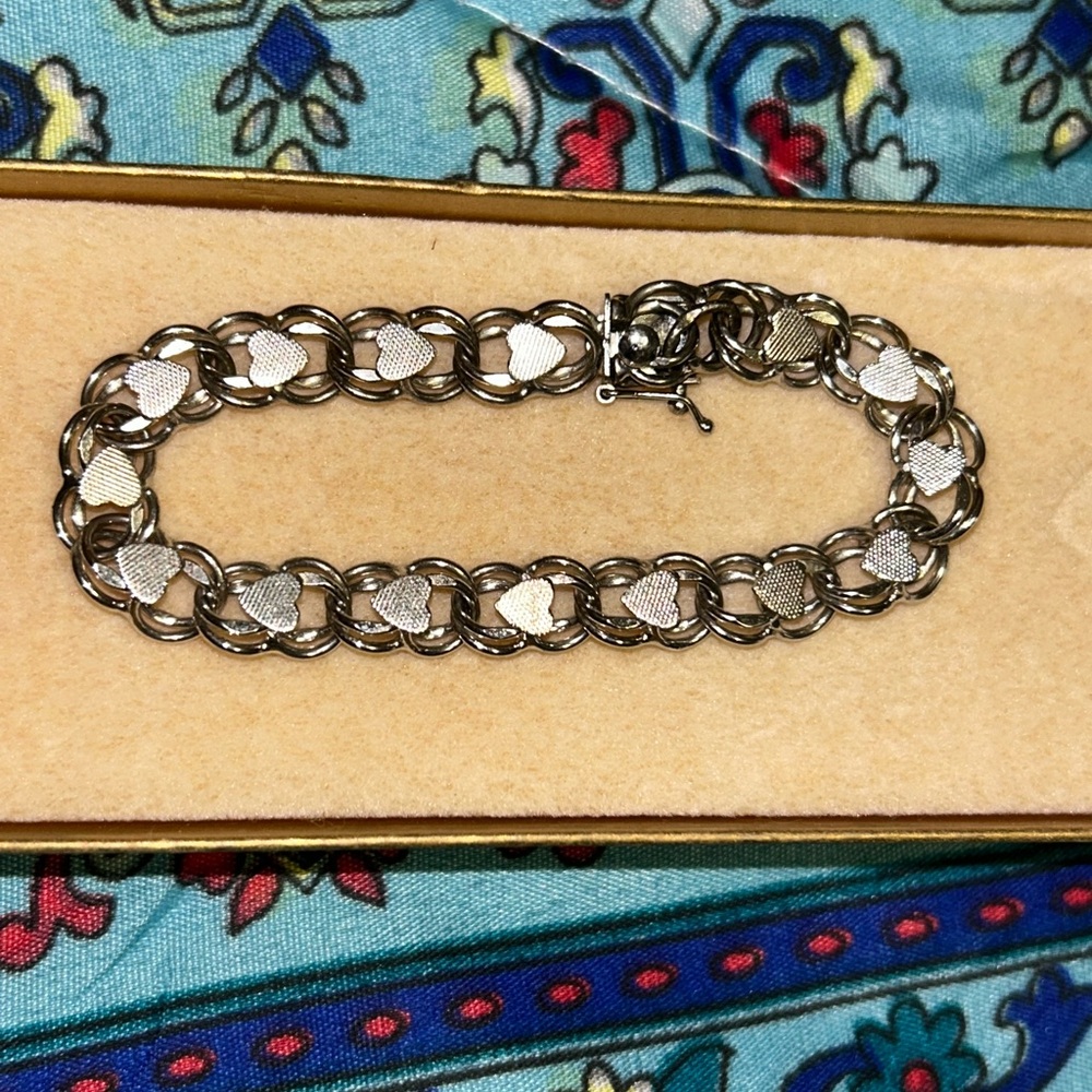 Vintage Silver Heart Bracelet from the 60’s Real Silver